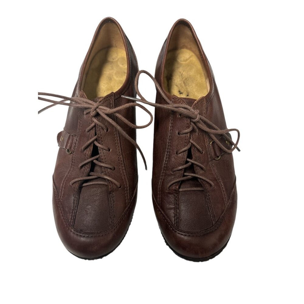 Walking Cradles Womens Brown Leather Lace-Up Shoes Size 7M